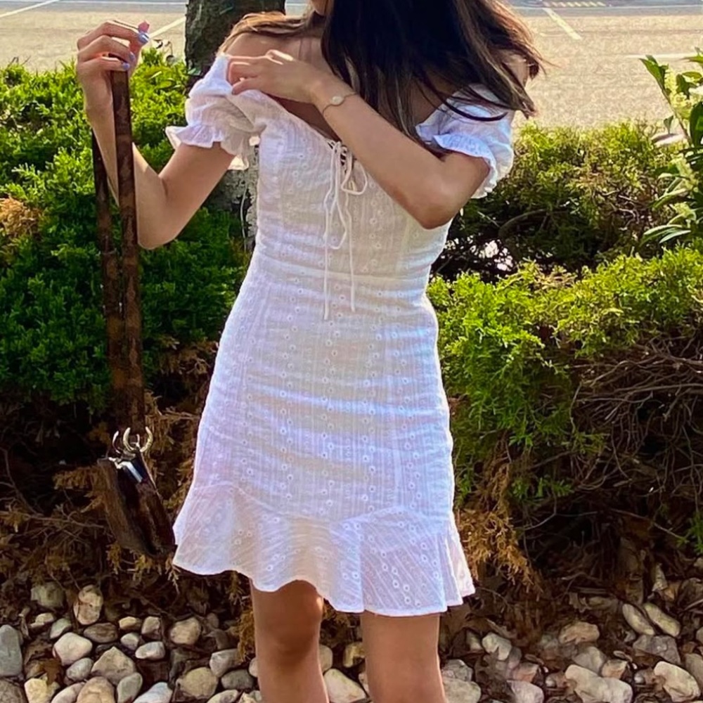 Lulus Raphael White Eyelet Mini Dress - Picture 2 of 2